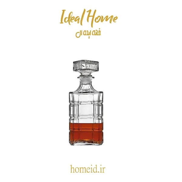بطری شیشه ای در دار مربعی – دکانتور شیشه ای — تصویر ۲