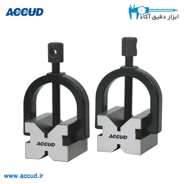 وی بلاک جفت کلمپی 44×63×70 میلی متر Accud (اکود با گارانتی شرکتی) مدل 636-070-01 — تصویر ۲