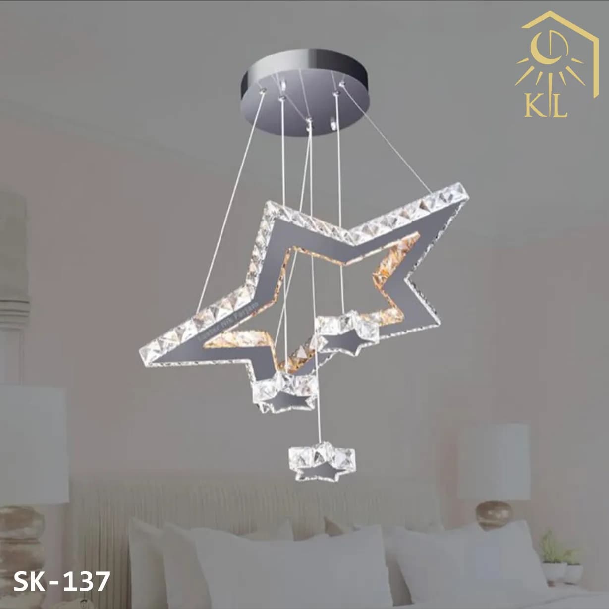لوستر کریستالی مدرن SMD طرح ستاره