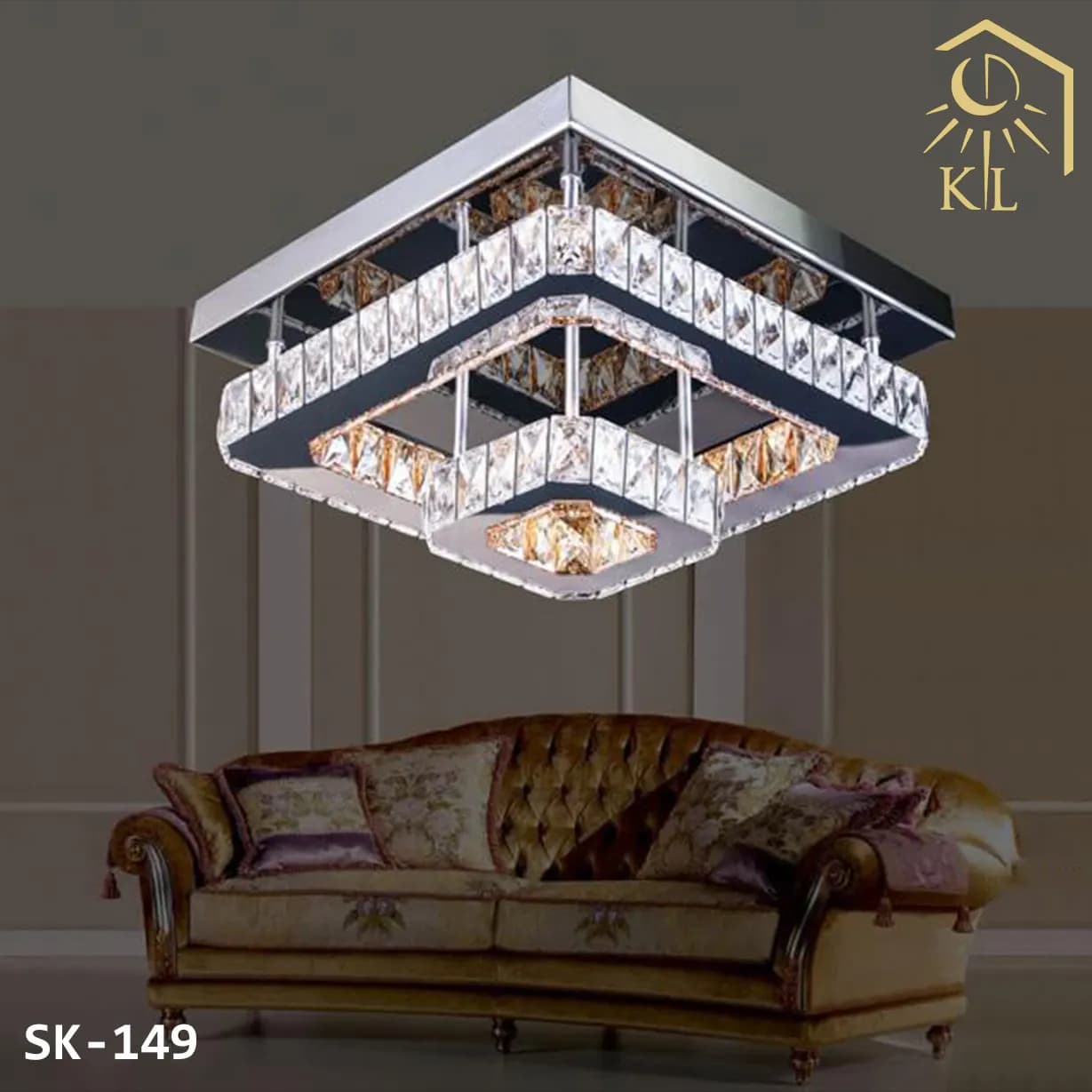 لوستر سقفی کریستالی مدرن SMD طرح روشا