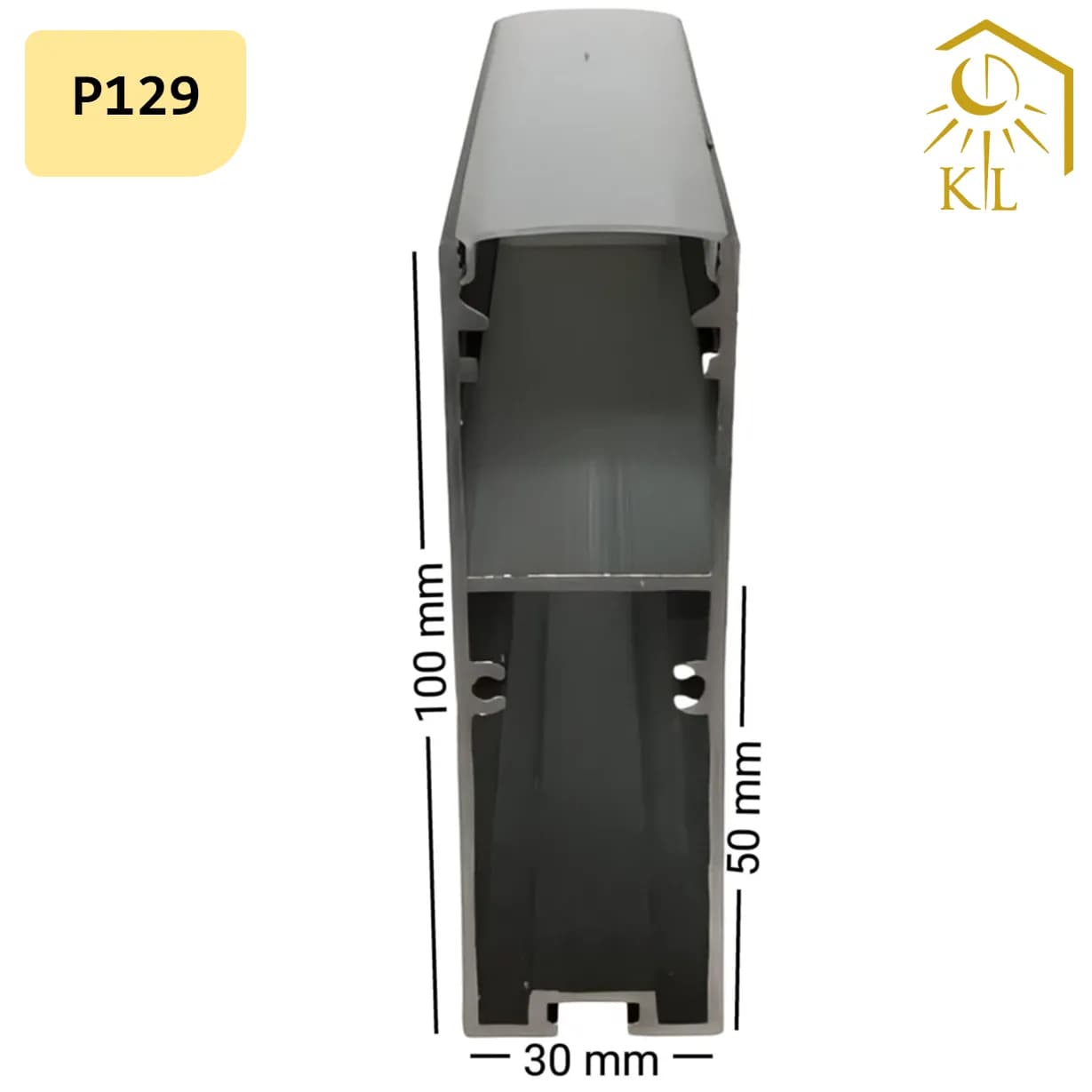 قاب چراغ لاینی آویز یا روکار کد P129 رویه 30 میلیمتری ارتفاع 100 میلیمتری