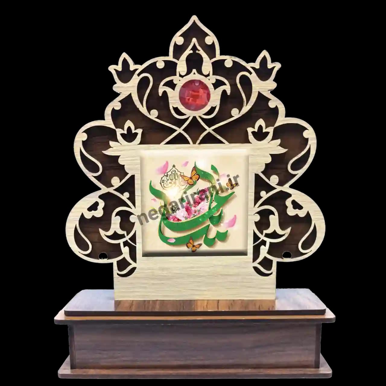 تندیس کاشی گلدار یا علی 2D 191