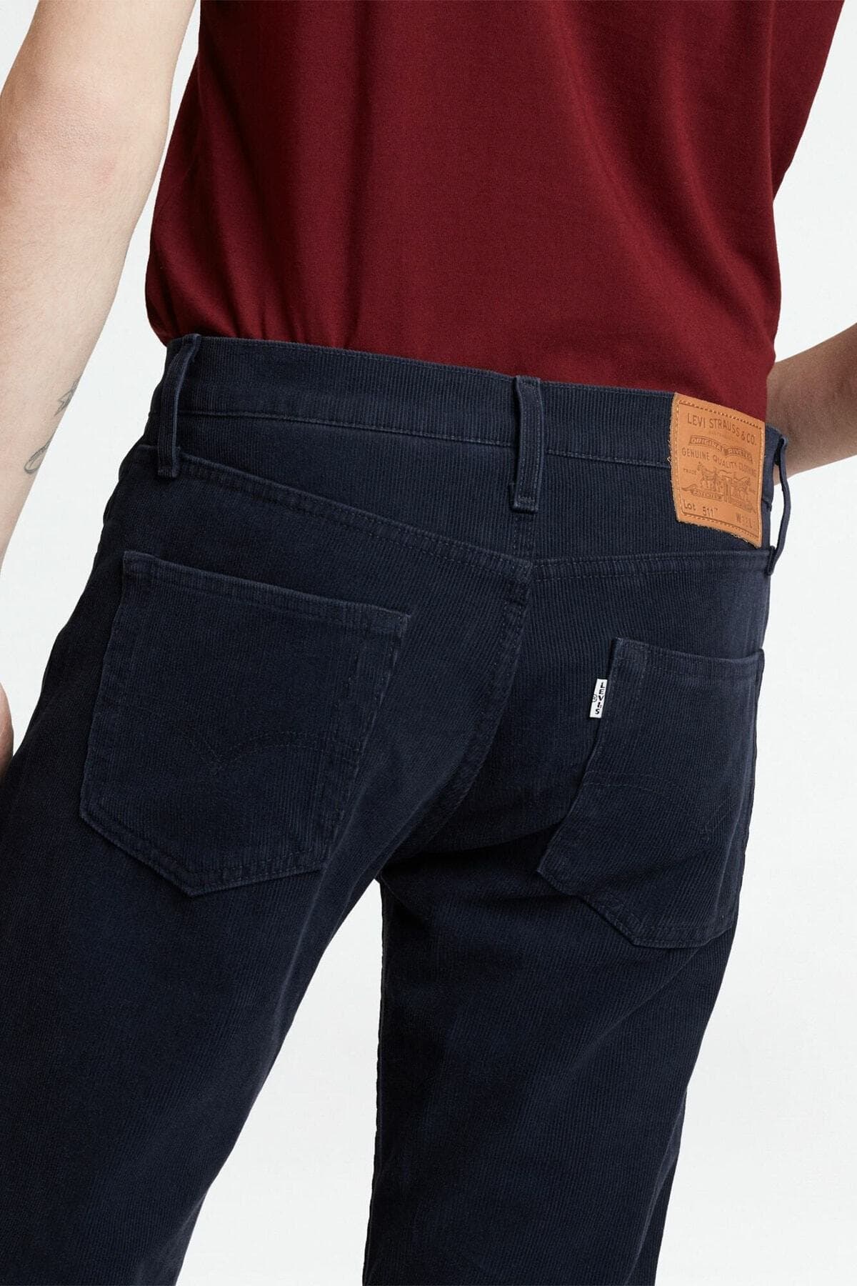 شلوار جین لیوایز مردانه آبی سرمه ای راسته Slim Fit/اسلیم فیت فاق نرمال Slim/اسلیم فیت Daily/روزانه | Levi’s 04511-3853 — تصویر ۵