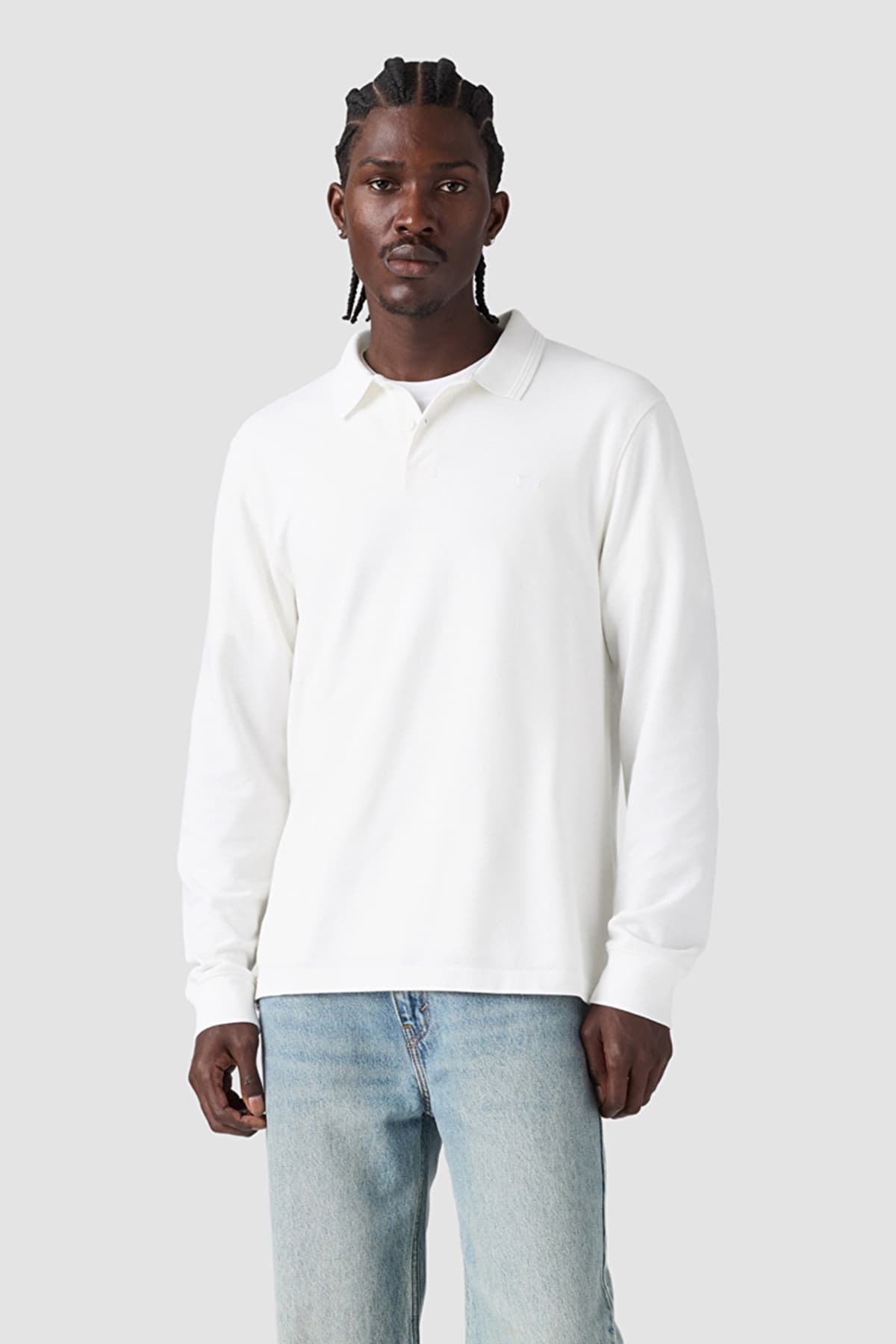 پولوشرت لیوایز مردانه 100% پنبه سفید راسته Regular/رگولار آستین بلند Daily/روزانه | Levi’s 00AUT- 0000 TR
