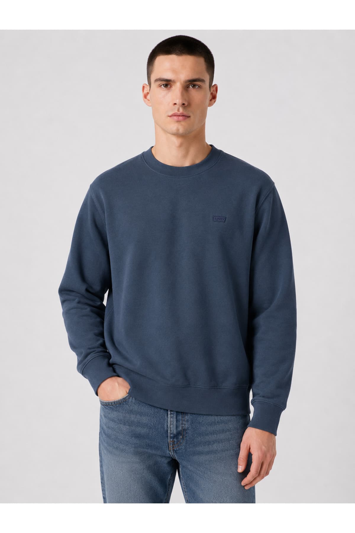 سویشرت لیوایز مردانه پاموک آبی سرمه ای راسته Regular/رگولار جاگر | Levi’s 00AUV-0001 TR