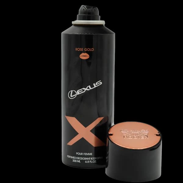 اسپری بدن زنانه رودیر مدل لکسوس رز گلد Rose Gold Lexus حجم 200 میلی لیتر — تصویر ۲