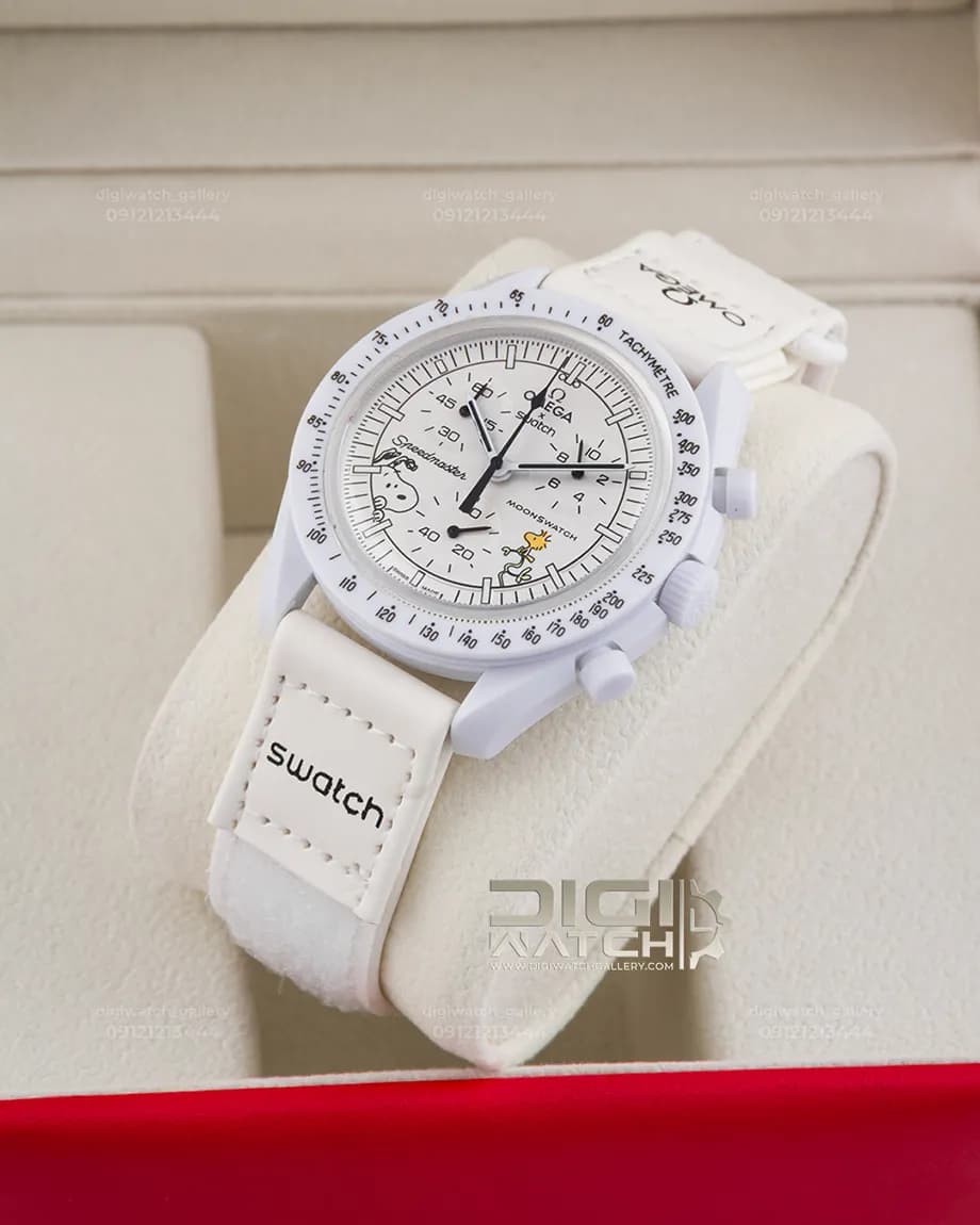 ساعت امگا سواچ مدل مون فاز اسنوپی Omega Swatch Mission the Moonphase Snoopy