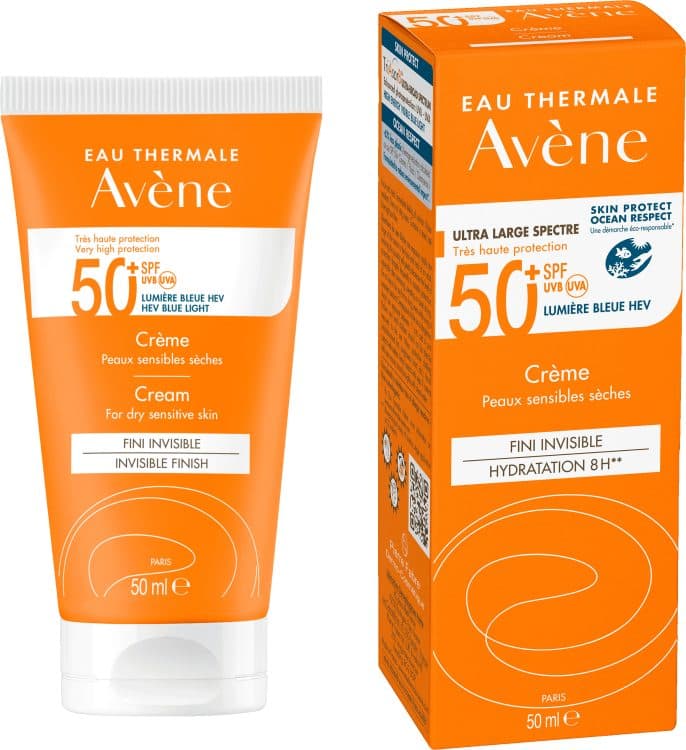 کرم ضد آفتاب اون اصل بلو لایت پوست خشک و حساس Avene creme + Blue Light +SPF50 حجم 50 میل-اناژ — تصویر ۳