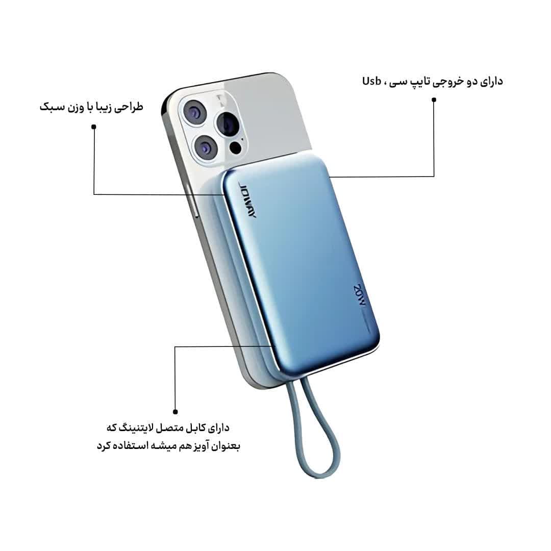 پاوربانک مگ سيف 10000میلی امپر JOWAY مدل JP298LX — تصویر ۱۱