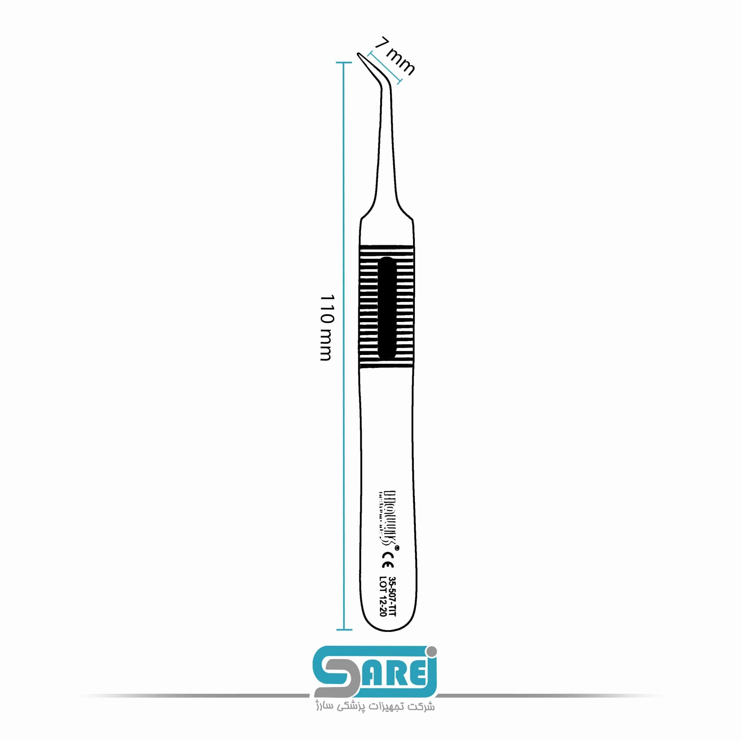 پنس تیتانیوم مکفرسون / سرکج/ کاشت برند هوک (کد محصول:تیتانیومTIT35-507) — تصویر ۷
