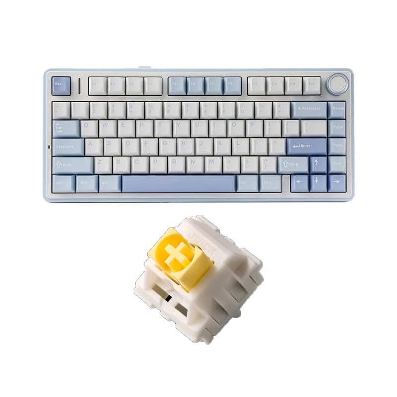 کیبورد بی سیم گیمینگ AULA F75 SEA SALT BLUE CRESCENT SWITCH