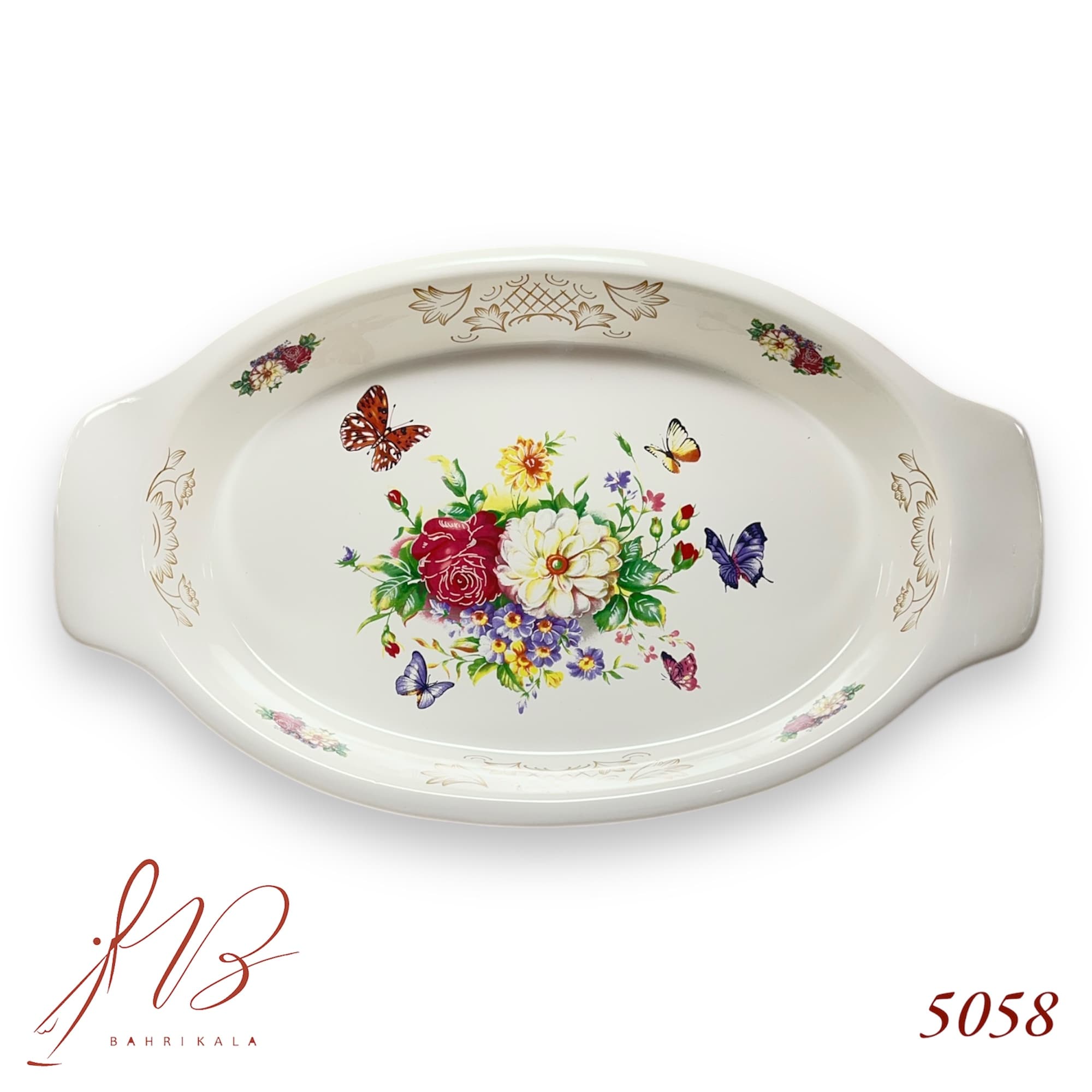 تابه بیضی گلسرخی کد5058 — تصویر ۲