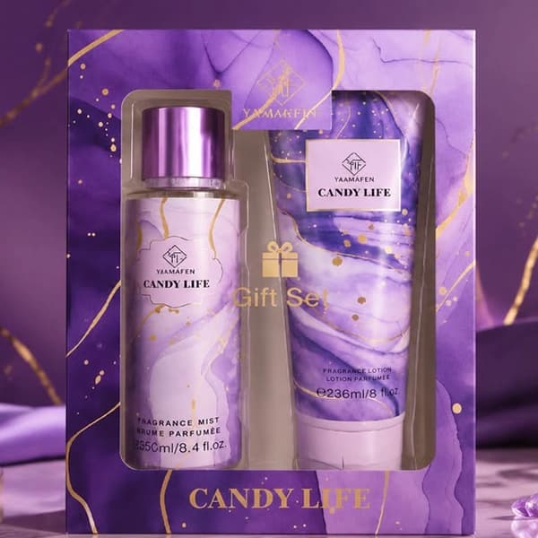 ست هدیه بادی اسپلش و لوسیون بدن یامانفن مدل Candy Life — تصویر ۳
