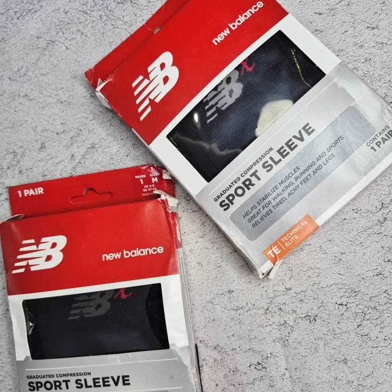 ساق بند ورزشی نیو بالانس New Balance Sport Sleeve مشکی فسفری — تصویر ۴