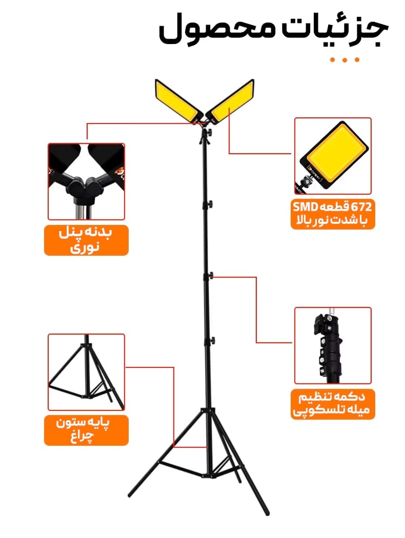 چراغ کمپینگ دو پر کانپکس مدل FR-28 COB RF – مقاوم در برابر آب و با نوردهی 360 درجه — تصویر ۸