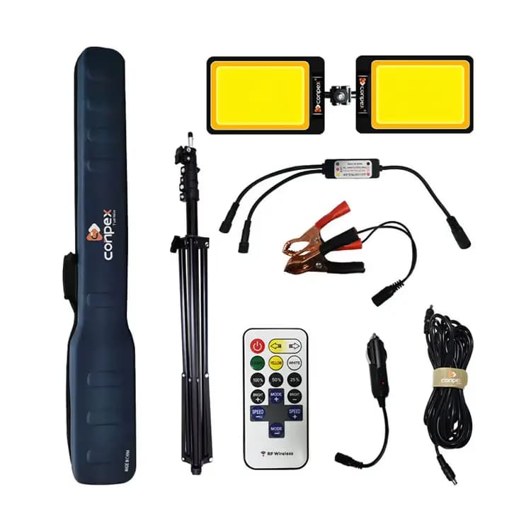 چراغ کمپینگ دو پر کانپکس مدل FR-28 COB RF – مقاوم در برابر آب و با نوردهی 360 درجه