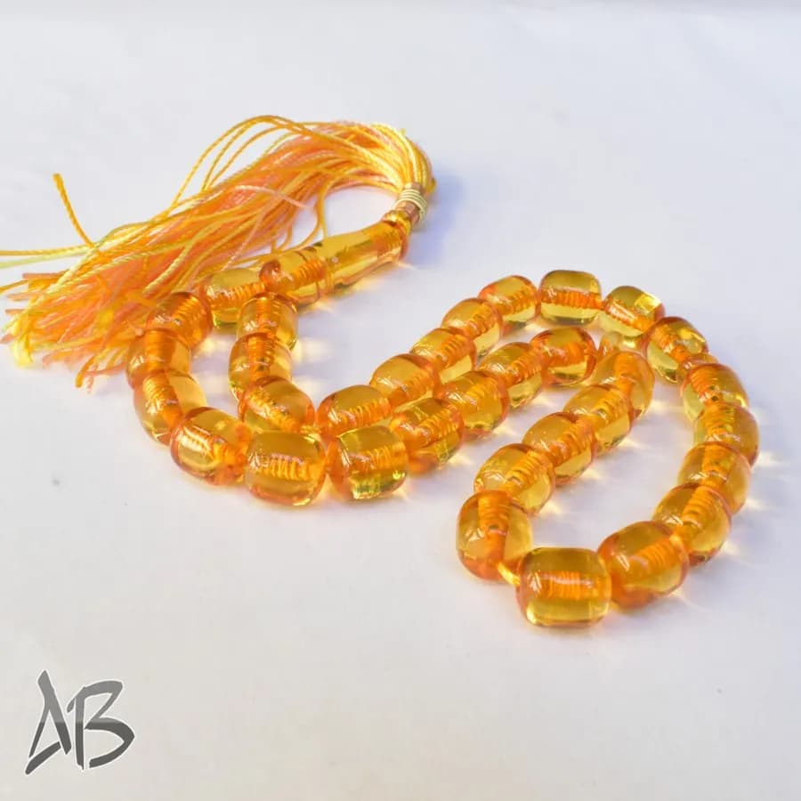 تسبیح سندلوس بودار 33 دانه اصل کد 1103 بودار استوانه ای لبه گرد تراش طرح قدیم آقابزرگ — تصویر ۵