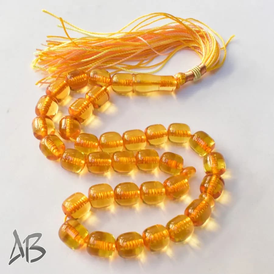 تسبیح سندلوس بودار 33 دانه اصل کد 1103 بودار استوانه ای لبه گرد تراش طرح قدیم آقابزرگ — تصویر ۸