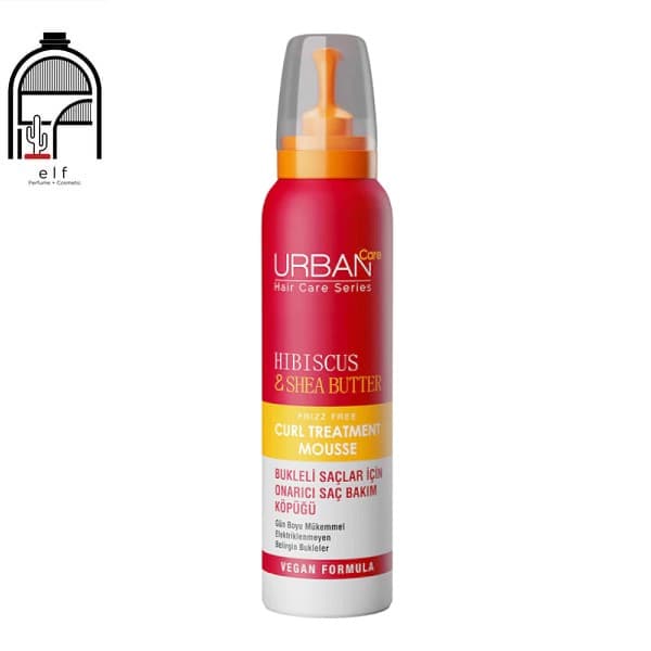 موس ضد وز موهای فر اربن کر مدل TWISTED CURLS URBAN CARE TWISTED CURLS HIBISCUS & SHEA BUTTER CURL TREATMENT MOUSSE