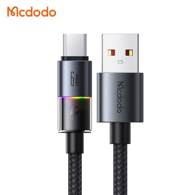 کابل شارژ سریع USB به تایپ سی 100 وات 6 آمپر مک دودو MCDODO CA-8180 طول 120 سانتیمتر — تصویر ۲