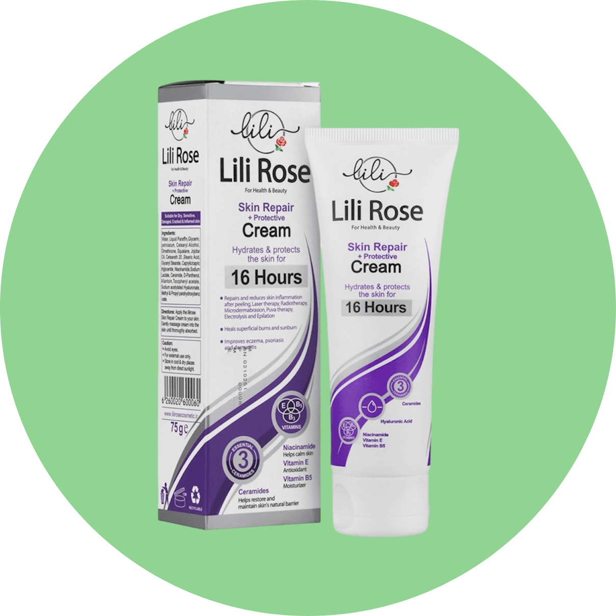 کرم ترمیم کننده پوست لی لی رز حجم 75میل/Lili Rose Skin Repair And Protective Cream — تصویر ۲