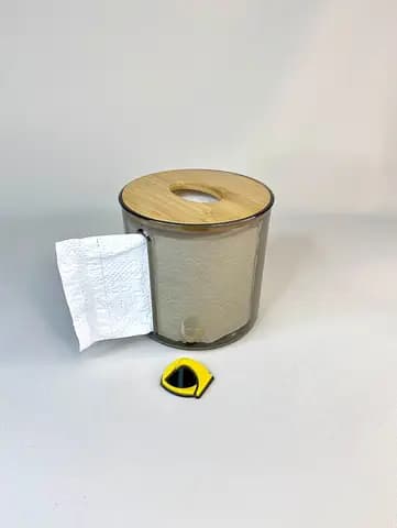 جا دستمال رولی اکریلیک دودی درب بامبو