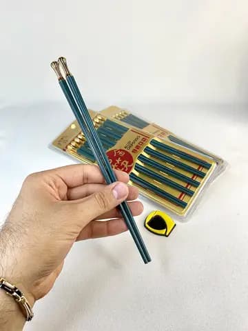 چاپستیک سبز سر طلایی گرد