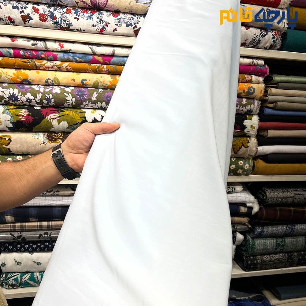 پارچه بهاره و تابستانه وال ساده نخ آلمانی رنگ آبی آسمانی روشن کد ۶۶۶۳