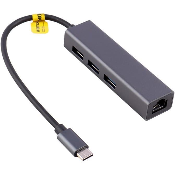 کابل تبدیل شبکه Type-C به LAN به همراه هاب ۳ پورت USB آیفورتک (Ifortech)