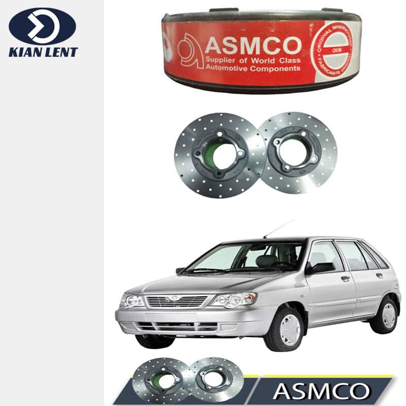 دیسک ترمز سوراخ دار پراید برند ASMCO(2عدد)