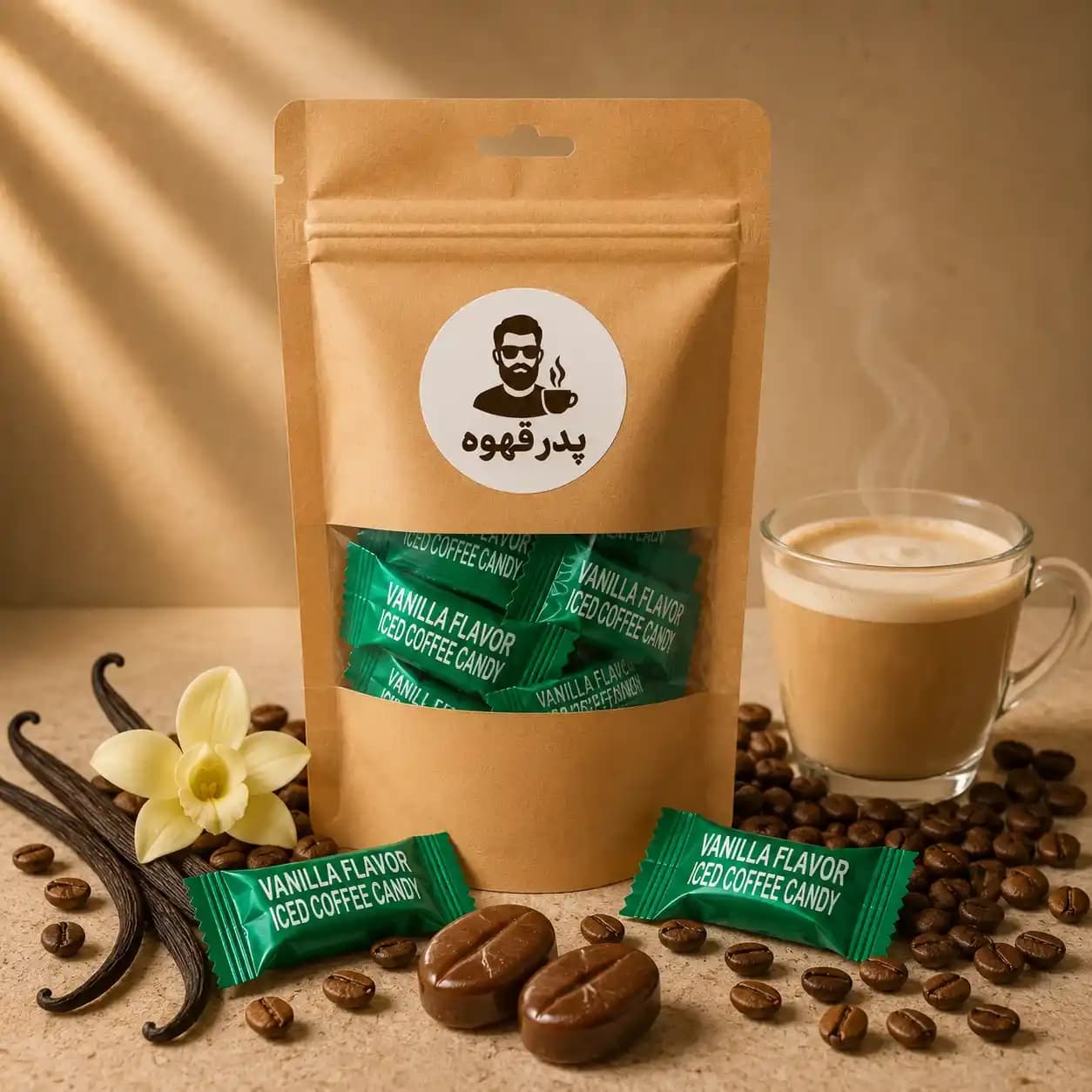 قرص قهوه کافی کندی با طعم وانیل - Vanilla Coffee Candy