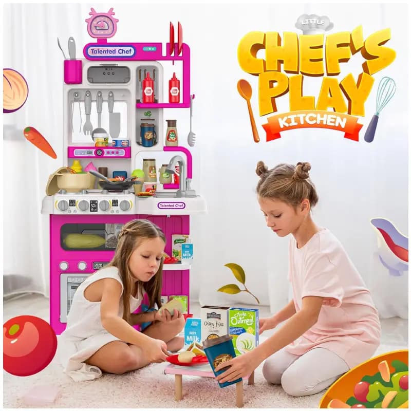 ست اسباب بازی میز آشپزخانه بزرگ صورتی مدل home chef کد 928-82 — تصویر ۶