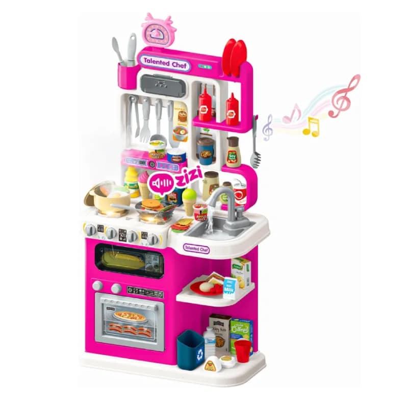 ست اسباب بازی میز آشپزخانه بزرگ صورتی مدل home chef کد 928-82 — تصویر ۴