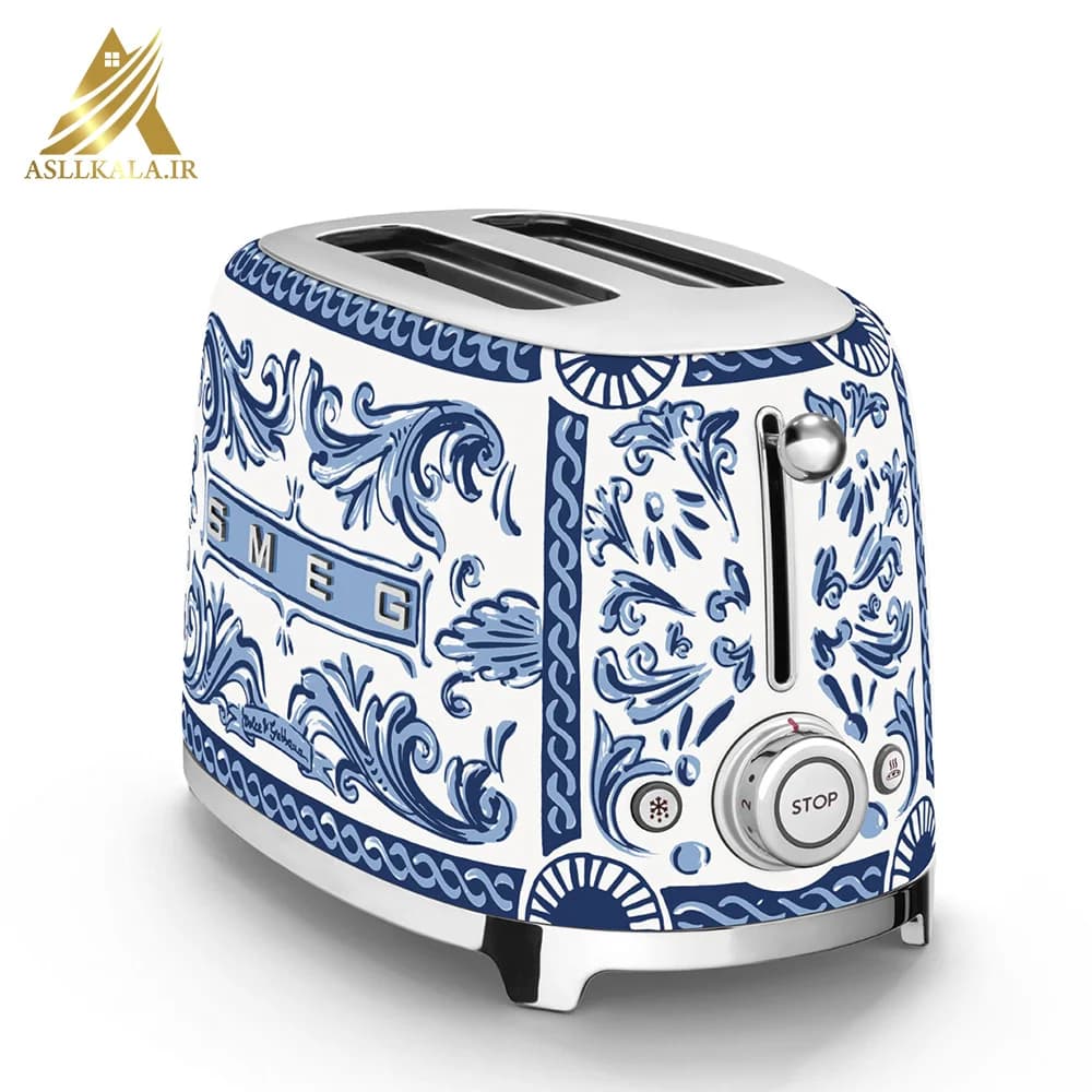 تستر دو اسلایس دولچه گابانا طرح آبی مدیترانه ای اسمگ مدل TSF01 ا Smeg 2 Slice Toaster Dolce and Gabbana Blu TSF01 — تصویر ۴