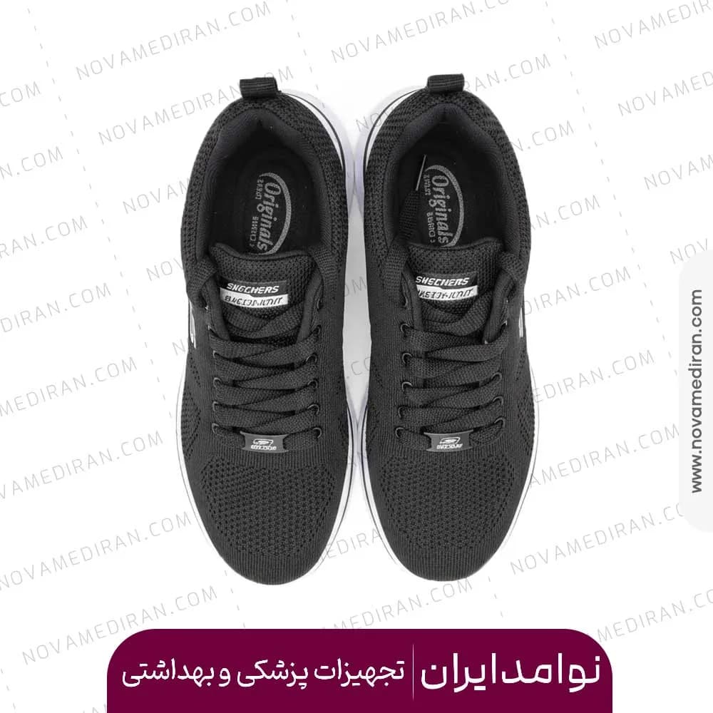 کفش مردانه پاتکان طب طرح اسکیچرز مردانه کد 1668 مشکی زیره سفید — تصویر ۳