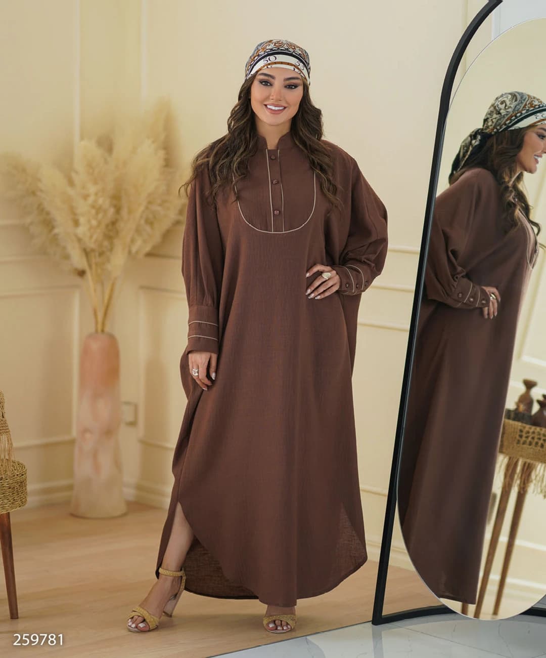 کفتان قیطون دوزی لینن زارا یقه ایستاده مدل لیدیا |کد:6010 — تصویر ۴