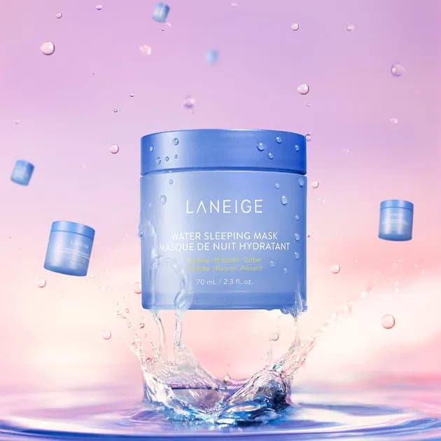 Water Sleeping Mask with Squalane ماسک شب آبرسان با سکوآلان لانیژ — تصویر ۵