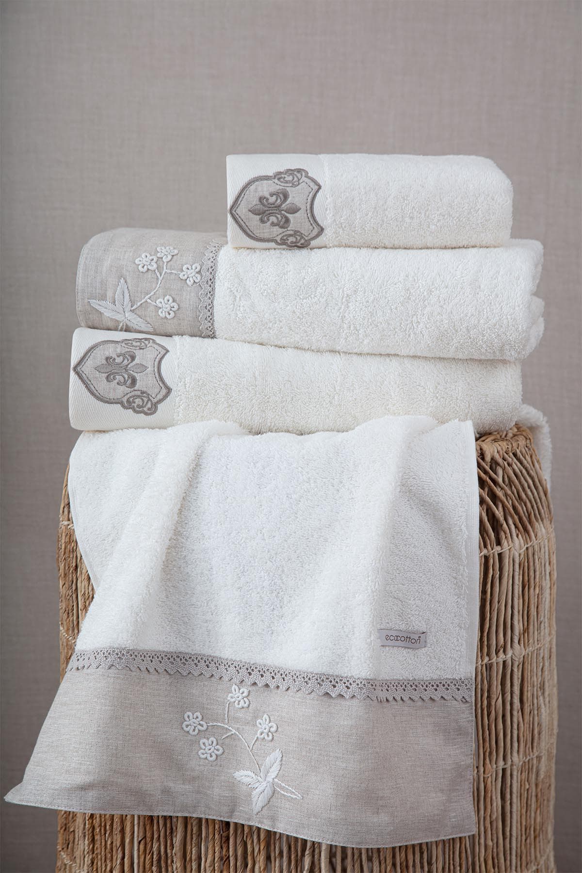 ست حوله ۱۰ تکه دونفره برند ecocotton مدل Ayliz — تصویر ۳
