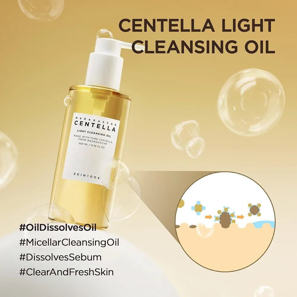 روغن پاک کننده ماداگاسکار 200 میل سنتلا اسکین 1004 SKIN1004 Madagascar Centella Light Cleansing Oil — تصویر ۳