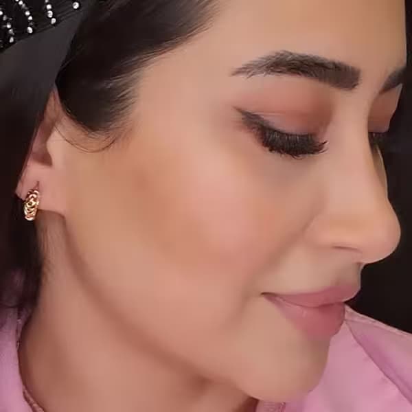 گوشواره حلقه ای مینیمال رنگ طلایی ژوپینگ