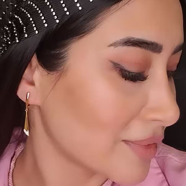 گوشواره آویز رنگ طلایی ژوپینگ