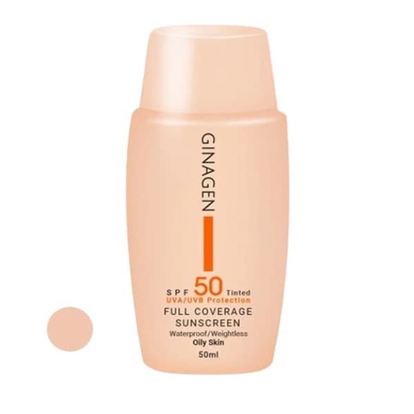 کرم ضد آفتاب پوست چرب و مختلط رنگی شماره 02 ژیناژن SPF50 — تصویر ۵