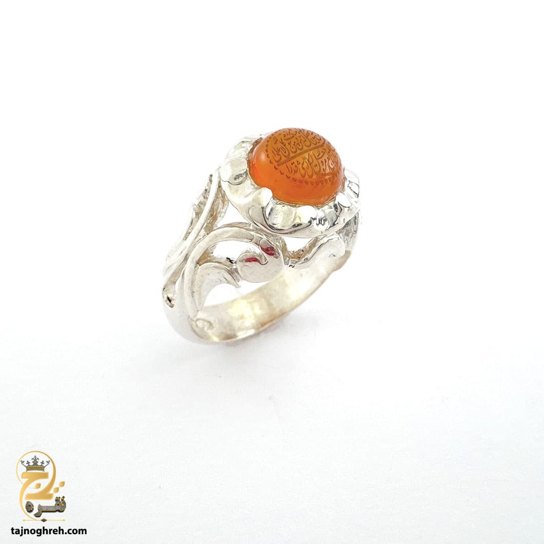 انگشتر مردانه نقره عقیق خطی مدل RSM K70