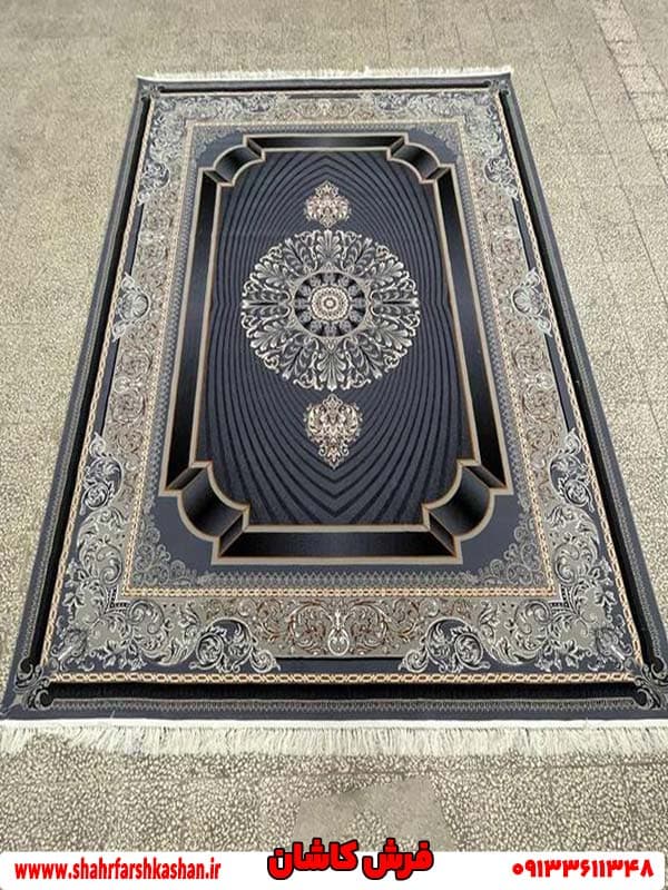فرش نئو کلاسیک دودی طرح دریا 700 شانه