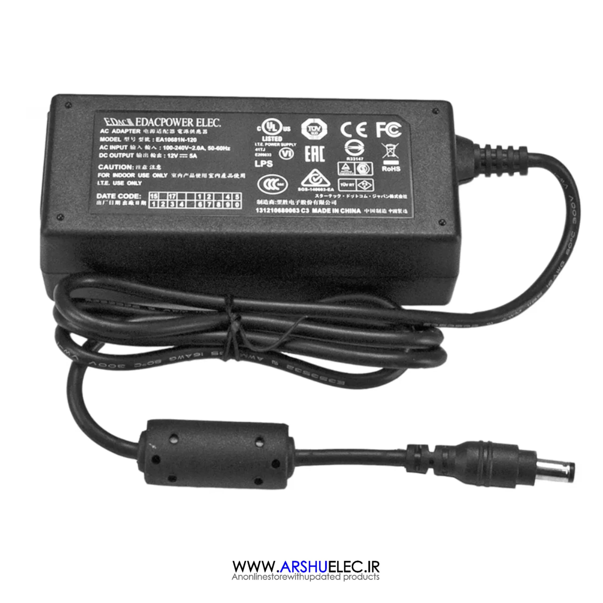 آداپتور سوئیچینگ 12 ولت 5 آمپر رومیزی مخصوص DVR دوربین | 12V 5A Switching Adapter — تصویر ۳