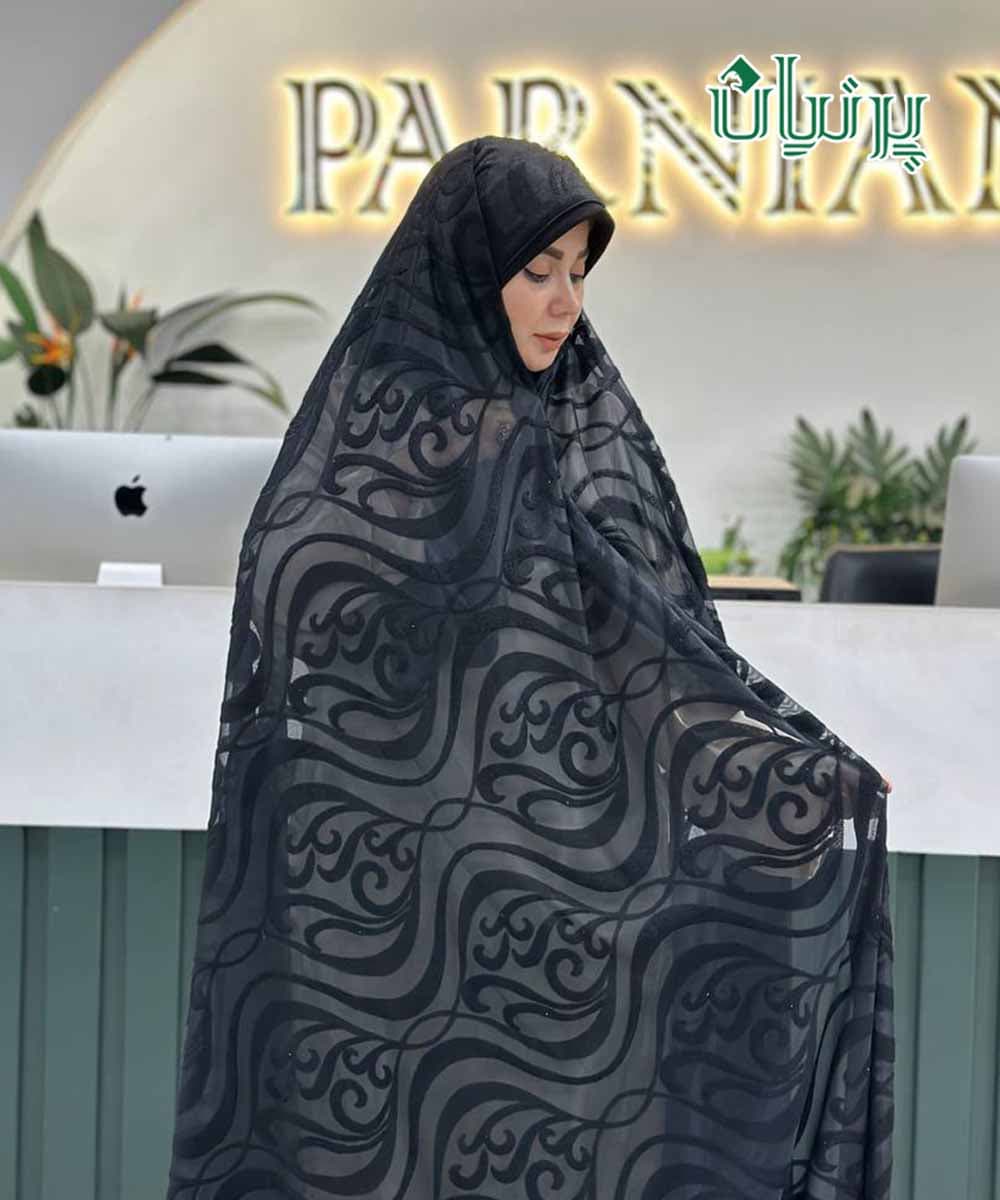 چادر قواره گیپور مخمل گل برجسته 5