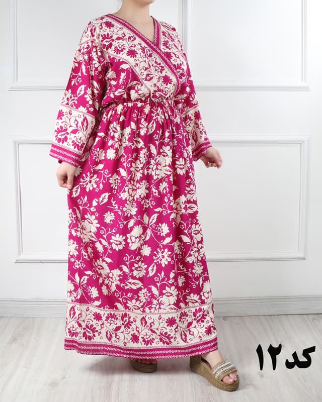 پیراهن نخی چپ و راستی حاشیه دار(حراج یک هفته ای) 6928 — تصویر ۱۱
