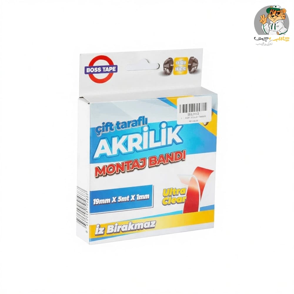 چسب دوطرفه قوی آکریلیک شفاف Akrilik Boss tape 18ml*3m — تصویر ۲