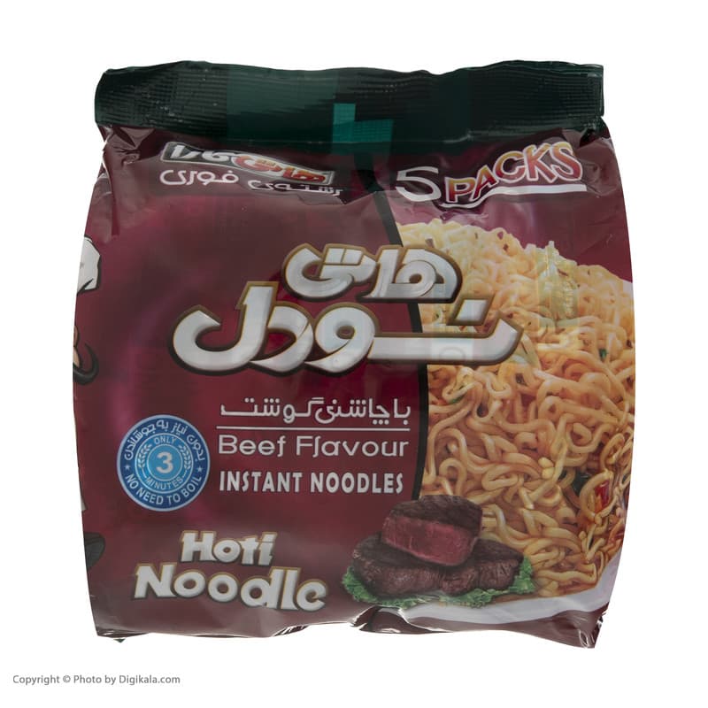 هاتی نودل هاتی کارا با طعم گوشت – 77 گرم بسته 5 عددی