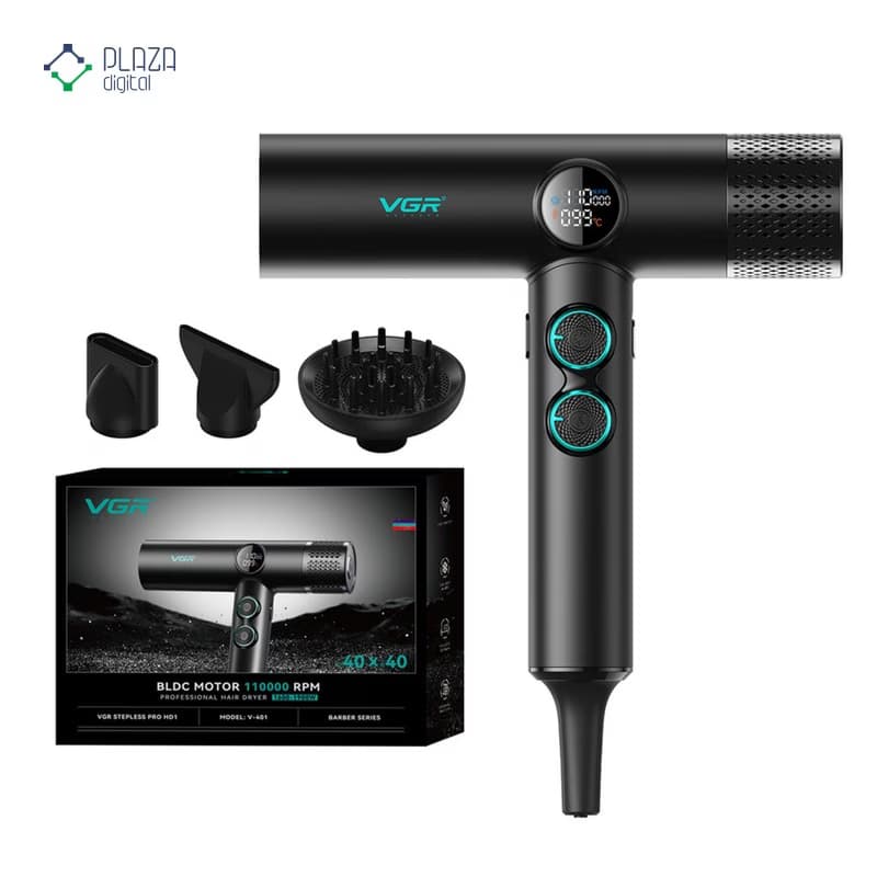 سشوار برسدار چرخشی 1900 وات وی جی ار مدل v-401 — تصویر ۹